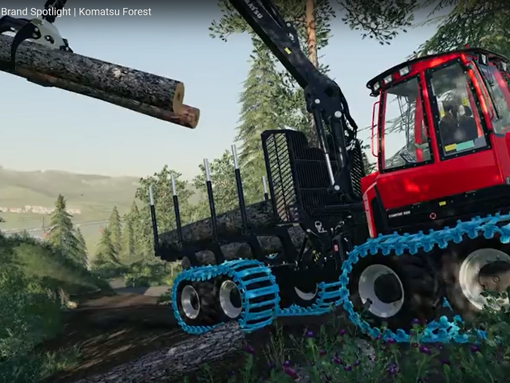 Run a forest machine with Olofsfors tracks in a video game Olofsfors